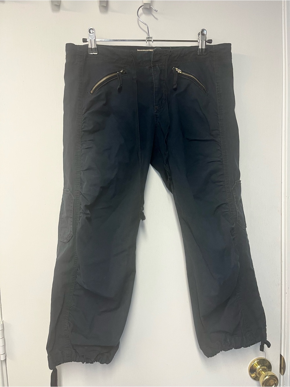 Paris Blues Black Cargo Jogger Pants Size 5 Zip Pocket Utility